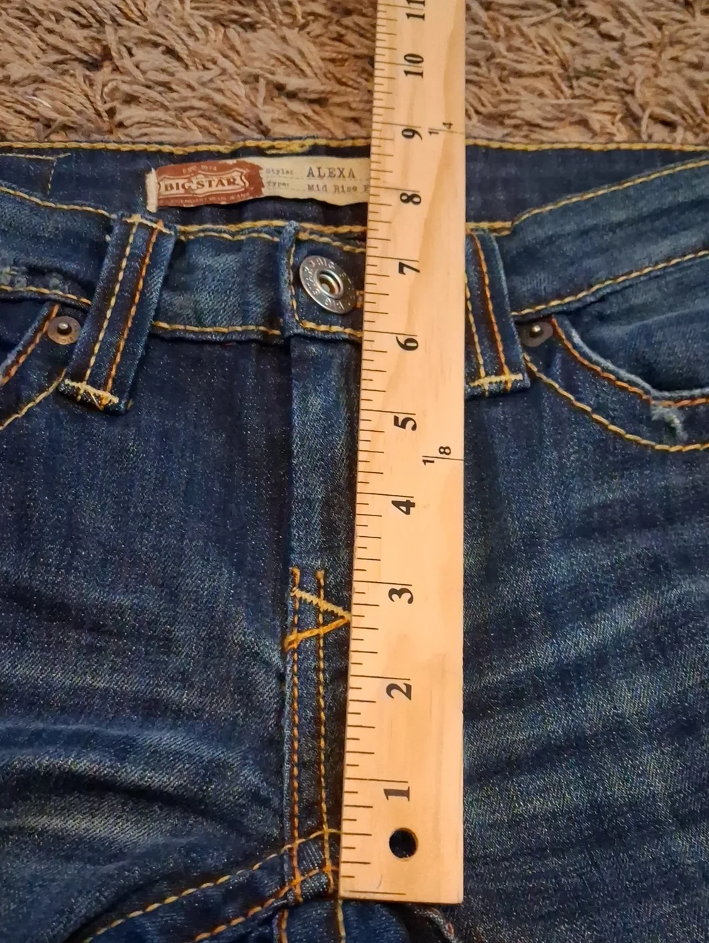 Big Star Alexa Mid-Rise Flare Darkwash Jeans Size 25 (Fits Like A 28 )
